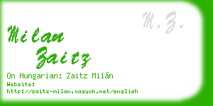 milan zaitz business card